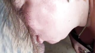 deep blowjob close-up and hot cum in mouth
