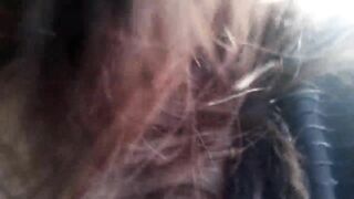 The milf neighbor on her terrace wearing latex clothes