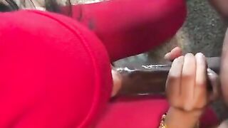 Filling her mouth with too much cock