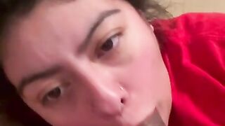 Sexy Latina milf giving sloppy head