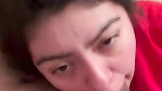 Sexy Latina milf giving sloppy head