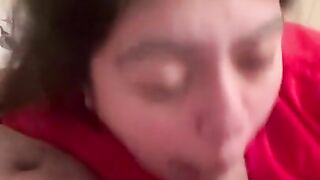 Sexy Latina milf giving sloppy head