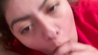 Sexy Latina milf giving sloppy head