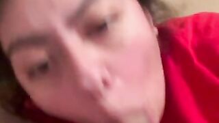 Sexy Latina milf giving sloppy head
