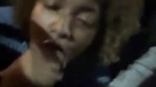 Giving him sloppy head on the highway