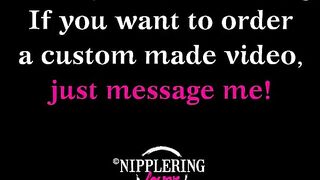 nippleringlover rubbing string on clit - string through large gauge nipple piercings & nipple pull