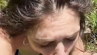 Jane Wilde Blows A Cock Outdoors