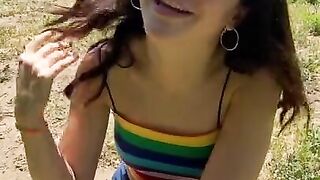 Jane Wilde Blows A Cock Outdoors