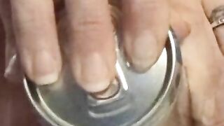 Fucking a huge RedBull can