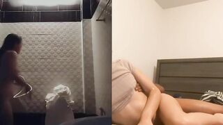 Sexy hot Latina trans hung black daddy dick (full video on Onlyfan mine @bluehaze200 hers @monse_eva