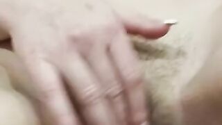 Submissive slut rubbing her pussy at command with butt plug in her ass before I fuck her pussy