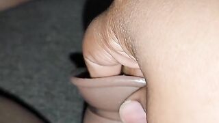 Horny girl playing with her dildo