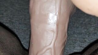 Horny girl playing with her dildo