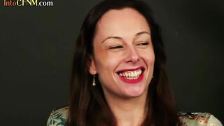 CFNM busty MILFS sucking guy in group