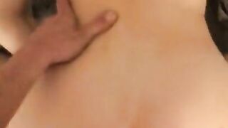 18+ Amateur teen masturbates doggystyle riding big dick