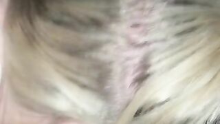 Blonde sucking a dick in a car