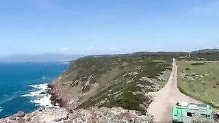 Happy hippie girl having a big cumshot load in her face after getting hard anal fucked in puplic