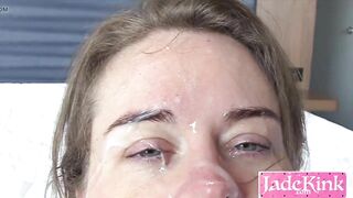 Bukkake fetish blonde facial