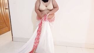 Tamil 69y Old Hot Stranger Aunty Wear White Color Saree While Go to School For Teaching Then a 18+ Guy Came & fuck Her