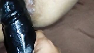 Part 2 Pinay wife 1st time Fisting with big Dildo