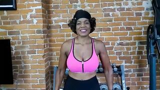 Ebony Honey's workout session with personal trainer
