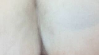 Horny french milf wife takes my cock with buttplug in her tight asshole. Double penetration pov close up.