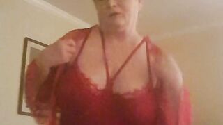 Horny Sexy Granny Gilf Showing Off Her Big Boobs And Fat Pussy While Dancing