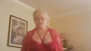 Horny Sexy Granny Gilf Showing Off Her Big Boobs And Fat Pussy While Dancing