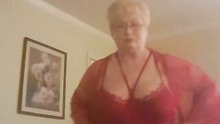 Horny Sexy Granny Gilf Showing Off Her Big Boobs And Fat Pussy While Dancing