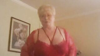Horny Sexy Granny Gilf Showing Off Her Big Boobs And Fat Pussy While Dancing
