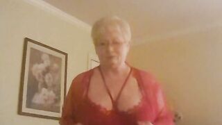 Horny Sexy Granny Gilf Showing Off Her Big Boobs And Fat Pussy While Dancing