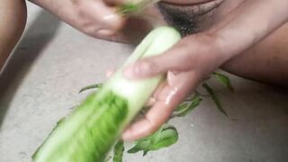 Whole CUCUMBER in My DARK pussy . Taking A Huge Cucumber in my pussy . Fucking with cucumber . Painful sex video.
