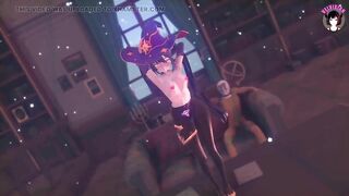 Genshin Impact - Mona - Sexy Dance Phut Hon In Pantyhose + Sex Cowgirl (3D HENTAI)