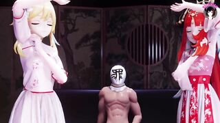 Genshin Impact - Sexy Dance + Hot Threesome (3D HENTAI)