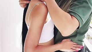 Smoking and kissing with my stepsister on the balcony.