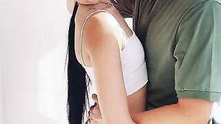 Smoking and kissing with my stepsister on the balcony.