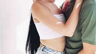 Smoking and kissing with my stepsister on the balcony.