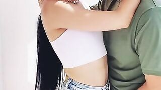 Smoking and kissing with my stepsister on the balcony.