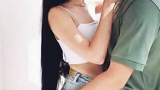 Smoking and kissing with my stepsister on the balcony.