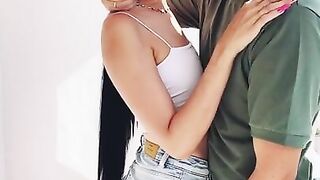 Smoking and kissing with my stepsister on the balcony.