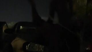 fucking on hood of car almost caught