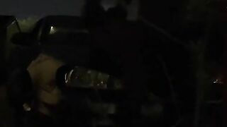 fucking on hood of car almost caught