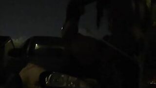 fucking on hood of car almost caught
