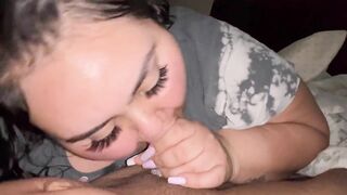 Latina BBW Gives Wet Sloppy Blowjob With A Gagging Finish!! Post Orgasm Suck ????