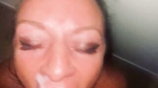 swallows one load then takes second to face