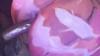 I painted Some ass like a pumpkin then smashed it