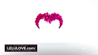 Bottomless babe chats about fresh boob job with pussy and bare legs & feet out - Lelu Love