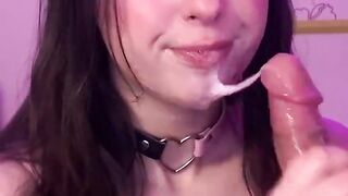 Petite Girl Sloppy Blowjob