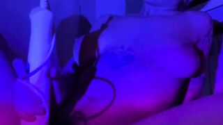 Hairy Mary with big natural boobs masturbate hairy pussy and tries to not woke up her neighbours