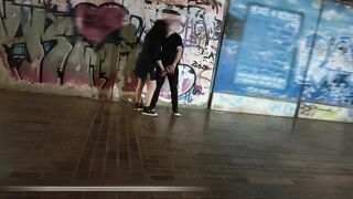 Very risky public blowjob and handjob